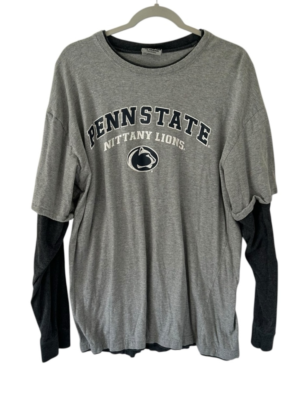 Gray Penn State Long Sleeve Two Layered Top Nittany Lions Shirt Men’s Unisex XL!